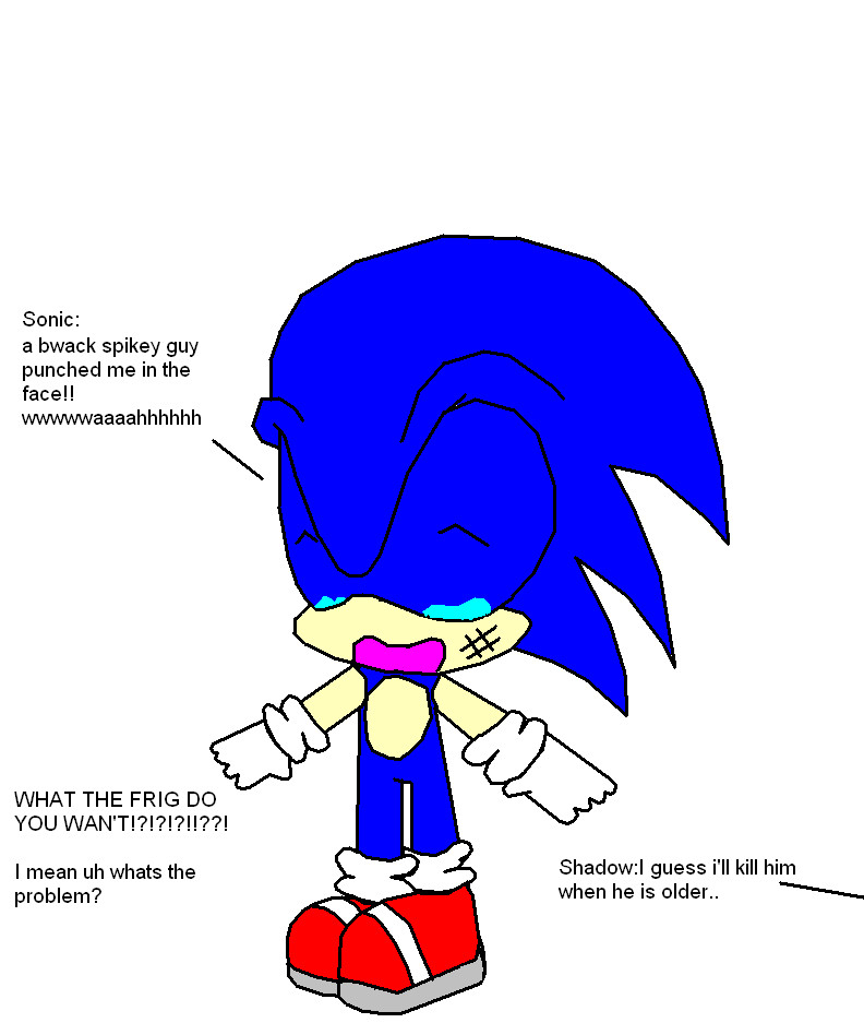 Sonic (as a kid) got punched in the face by ali32