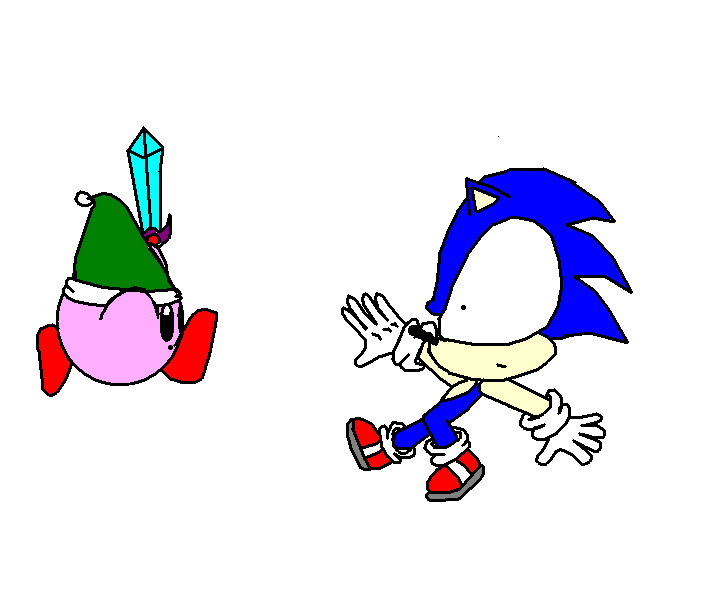 Sonic and Kirby Fighting(RQ for Ramie11) by ali32