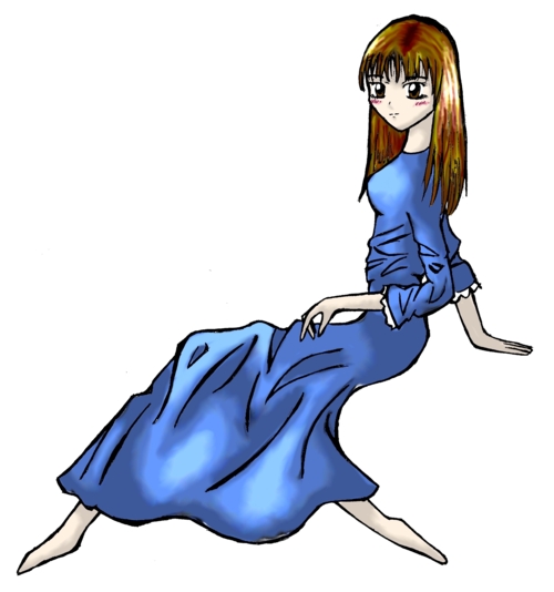 Maiden in a blue dress by alichino