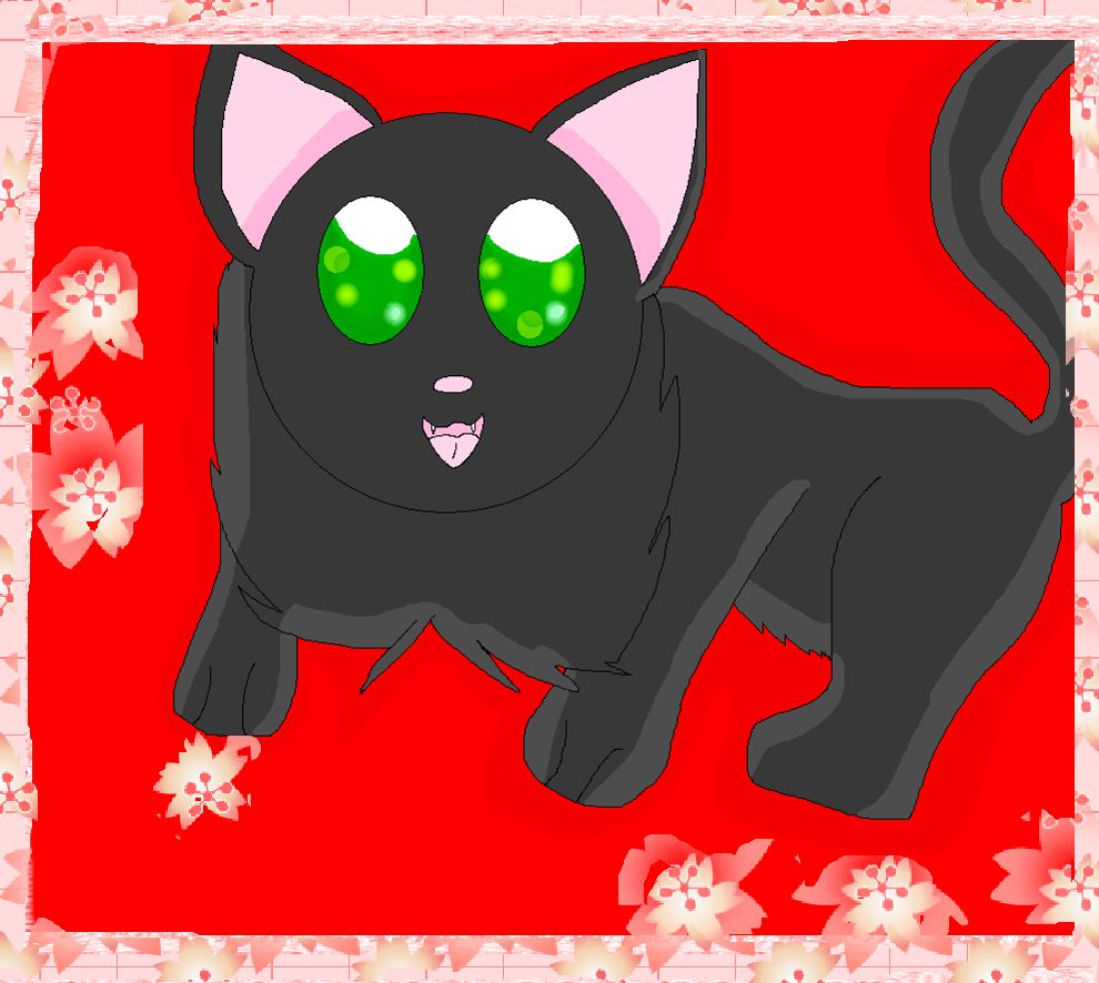 a Black cat For:sesshouma-sama by allmccro