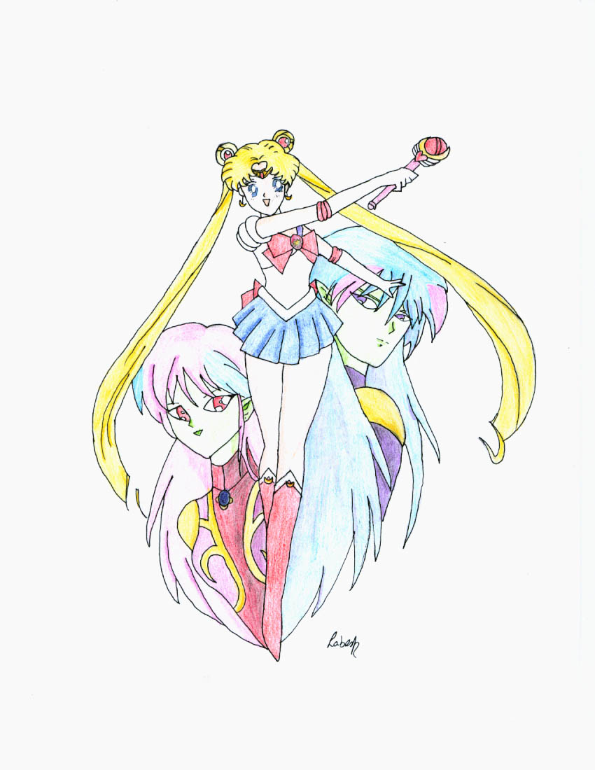 Sailor Moon, Ann and Alan by almasy666