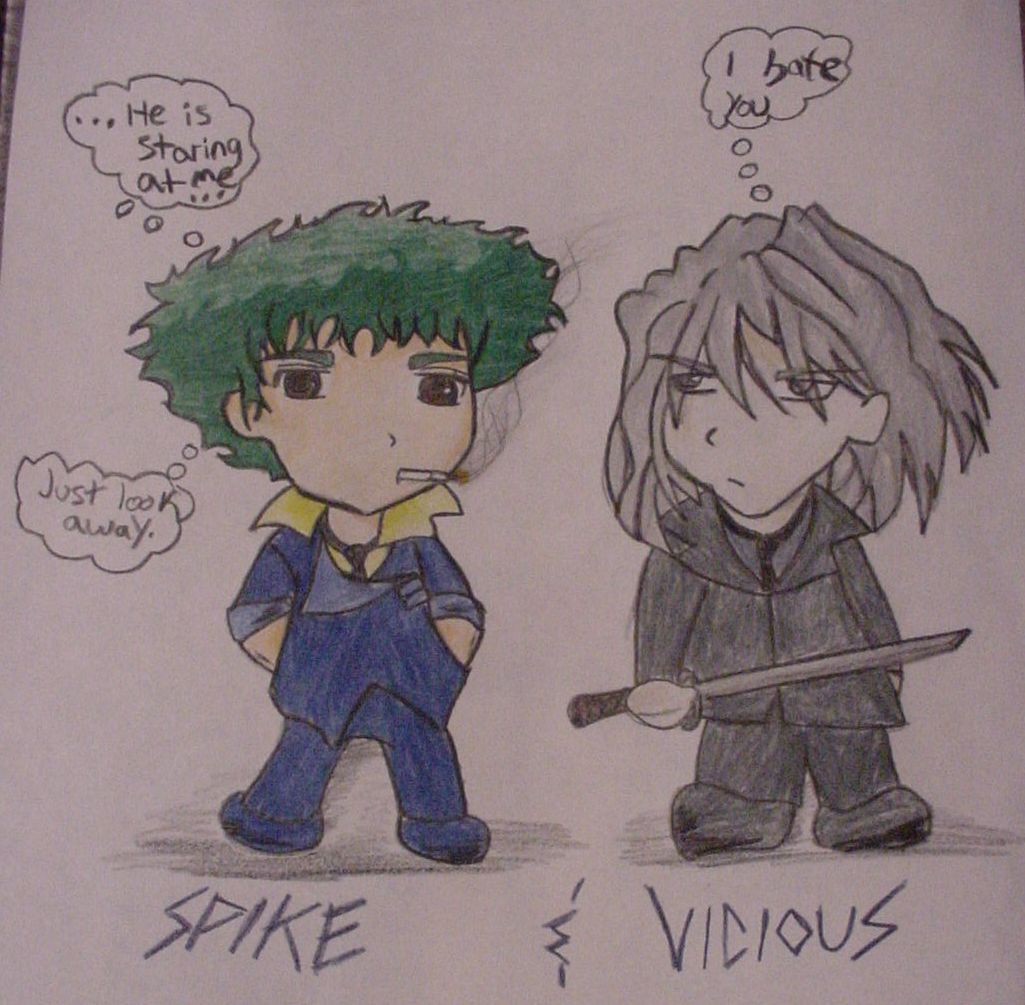 Spike and Vicious as chibis!!! by alucardsmistress