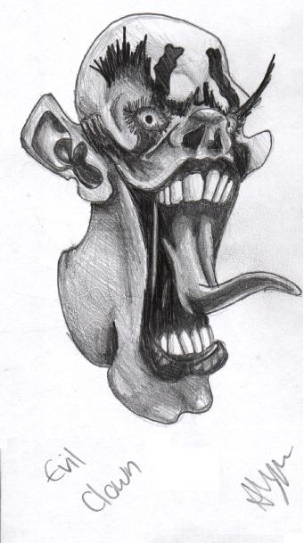 evil clown head by amycool