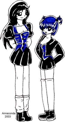 Anime Schoolgirls by anaconda