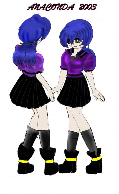 Purple-haired uniform girl by anaconda