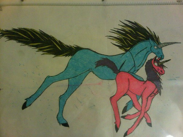 two unicorns by anaithehedgehog1