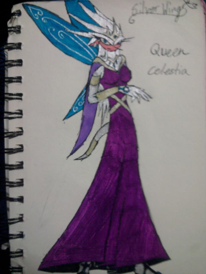 silver wings, character sketch:celestia by anaithehedgehog1