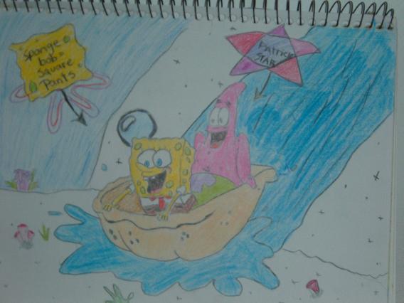 spongebob and patrick shell sliding by andrea_maduro