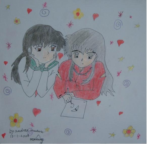 !("v")Inuyasha and Kagome("v")adorable!! by andrea_maduro