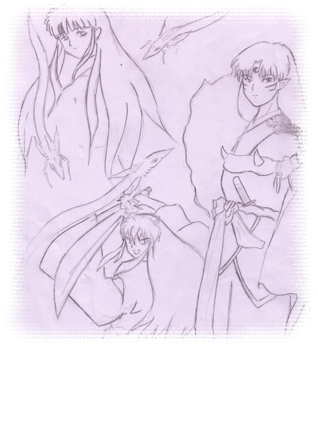 ~Kikyou, Inuyasha and Sesshoumaru~ by angeladorable