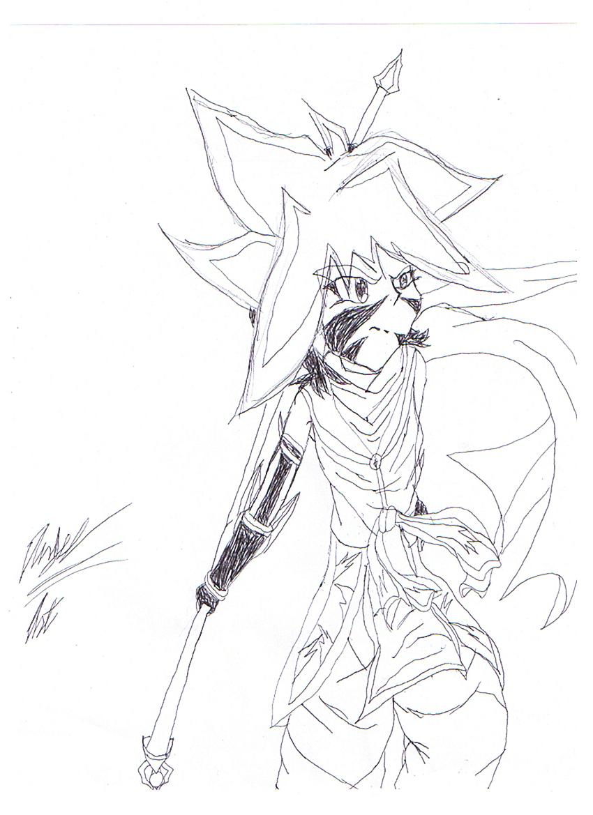 Warrior Kai /pen sketch by angelart