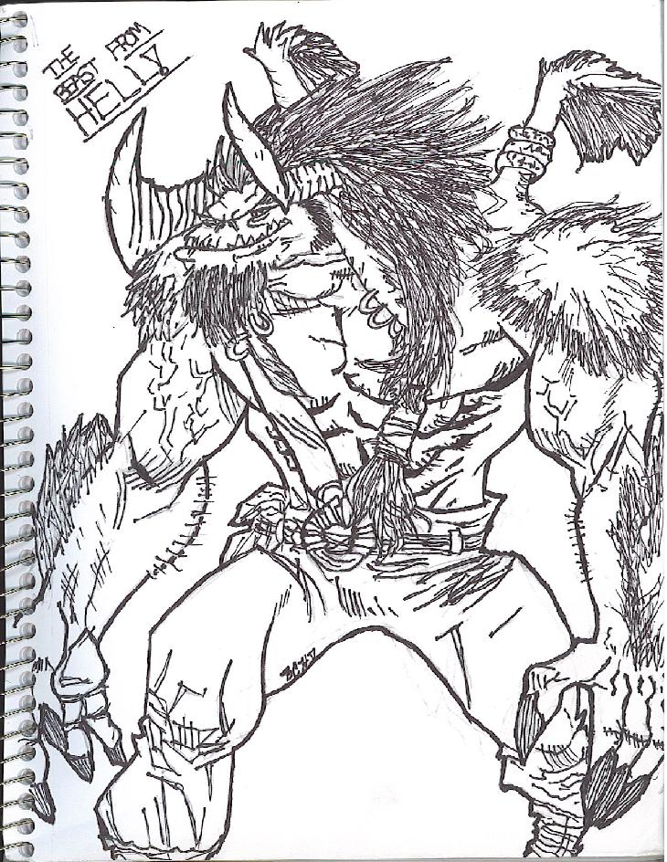 The Beast from Hell (not colored) by angelofdeath