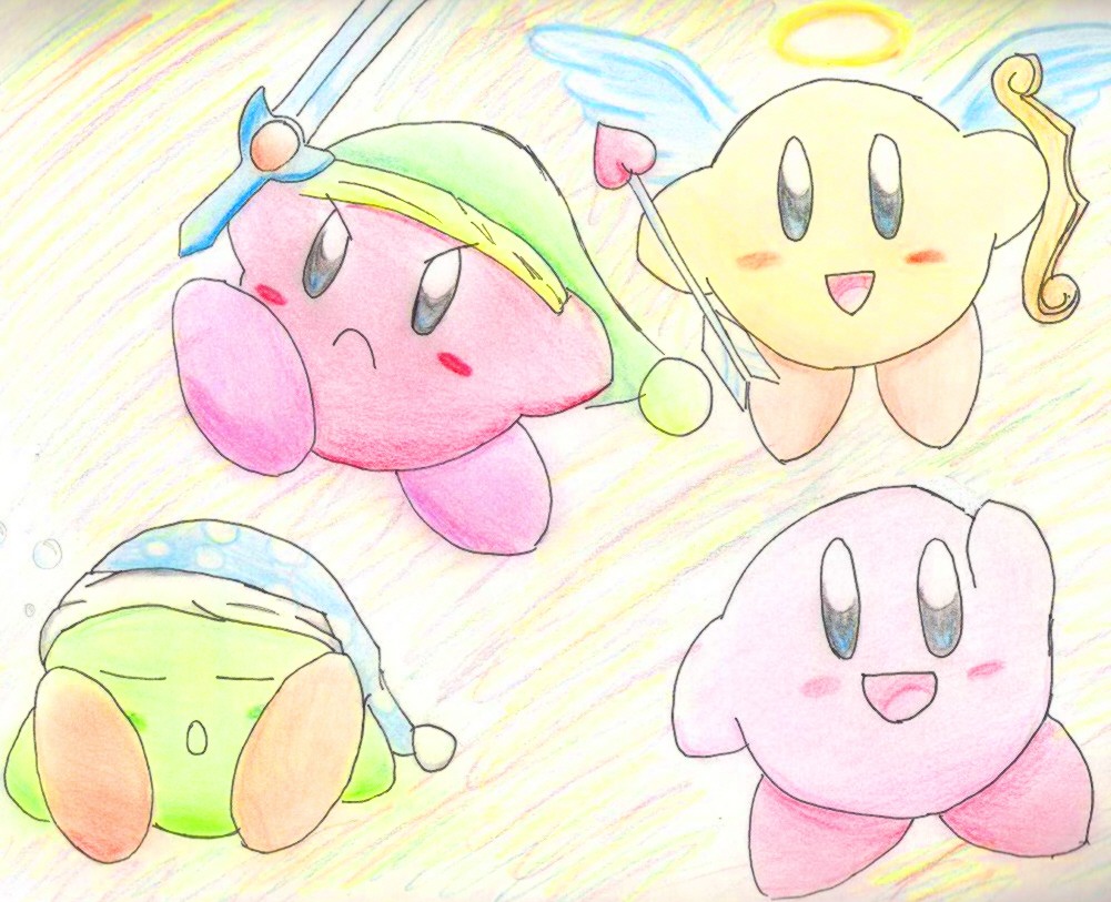 why have one kirby? when you can have four! by anime-otakuu