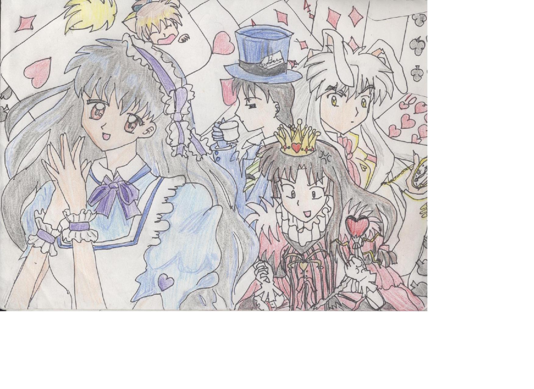 Inuyasha Charaters as Alice and wonder land people by anime132005333