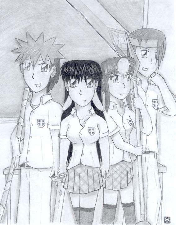 Han-kasai Megami Maria- School Group by anime_dragon_tamer
