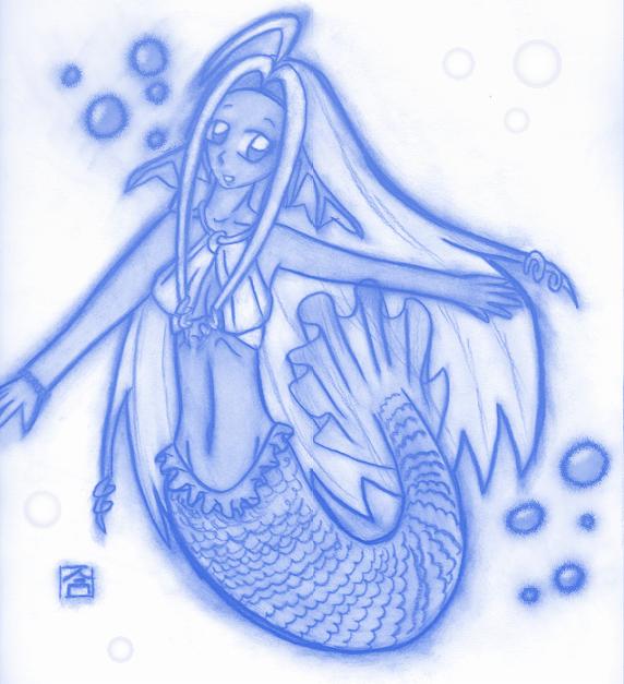 Blue Mermaid by anime_dragon_tamer