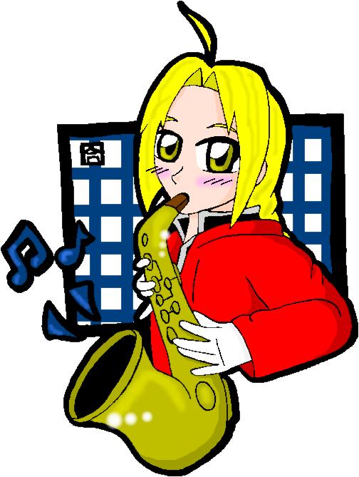 Ed and his Saxaphone *paint version* by anime_dragon_tamer