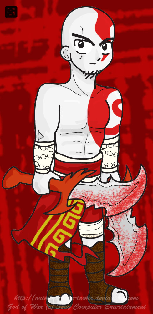 Kratos, Chibi God of War by anime_dragon_tamer