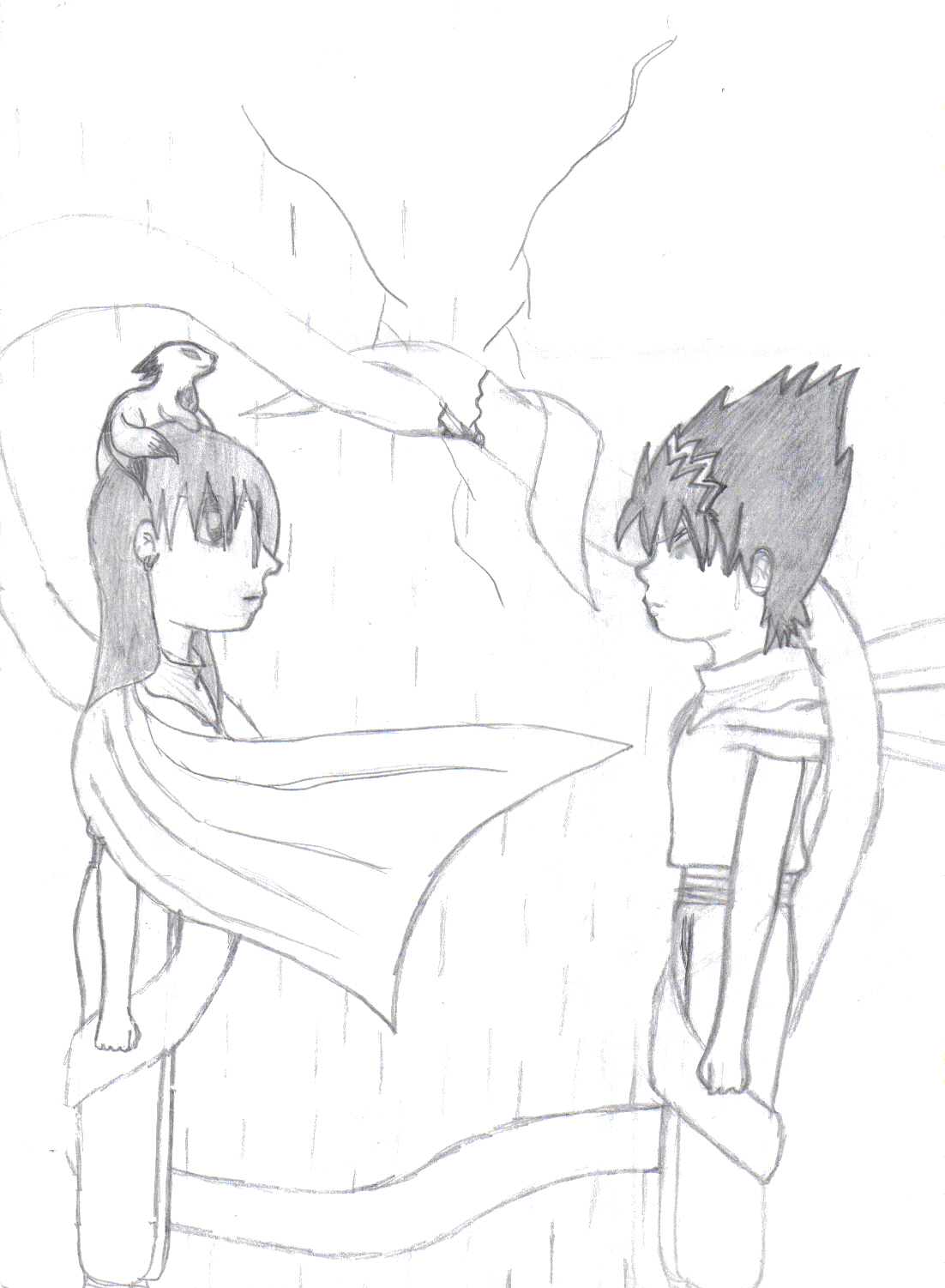 Hiei and Miraku rain by anime_lover_13