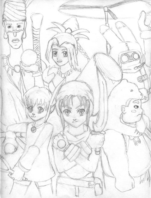 Dark Cloud Group Sketch by anime_maneac