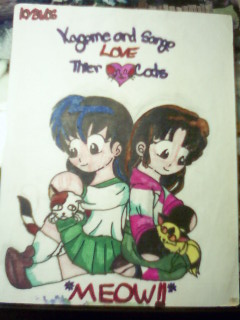 Kagome and Sango Love Their Cats!! by animefan204