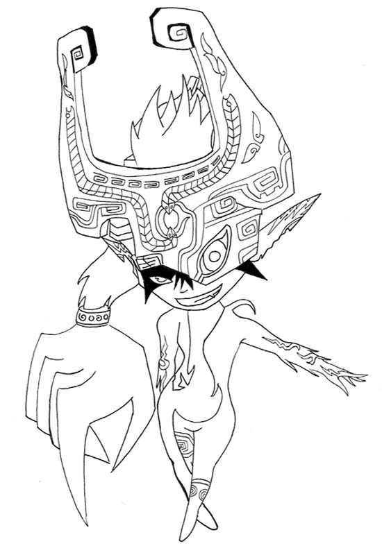 Midna lineart by animefanatic