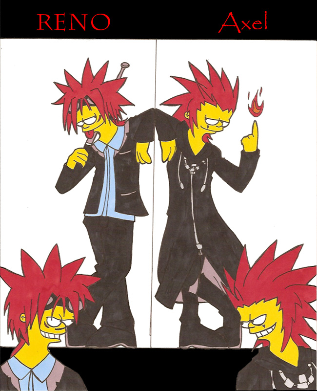 Axel and Reno- Simpsonized by animefanatic