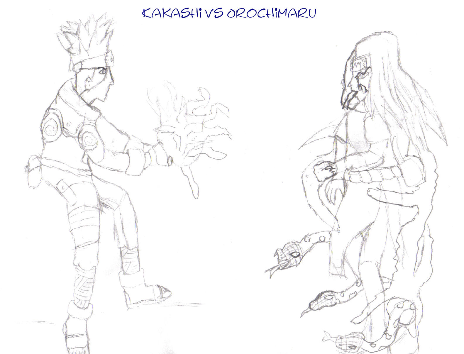 Kakashi vs Orochimaru by animefreak95