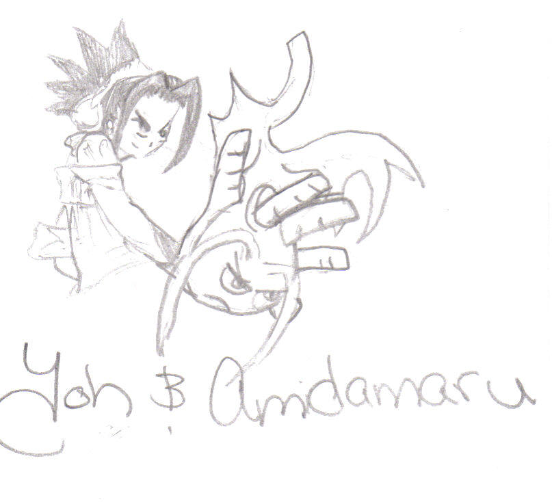 Yoh and Amidamaru by animefreak95