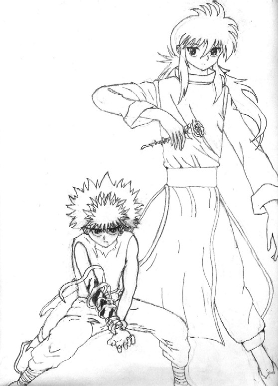 Hiei and Kurama from Japanese manga cover by animelover003