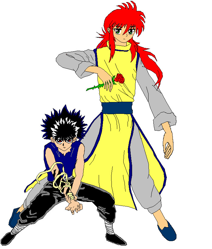 Hiei and Kurama from Japanese manga cover (colored) by animelover003