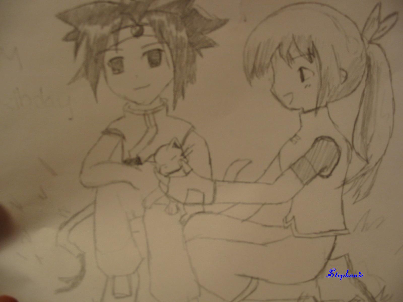 Ray and girl with kitty by animelover1452
