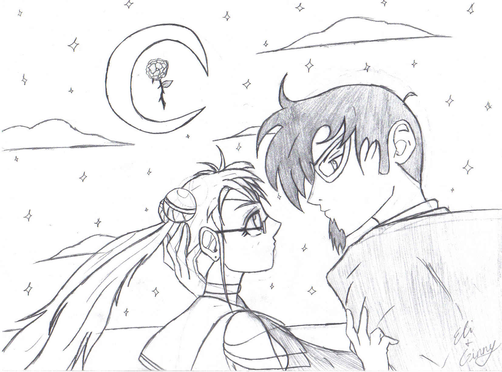 me and my girlfriend as tuxedo mask and sailor moo by anubis316