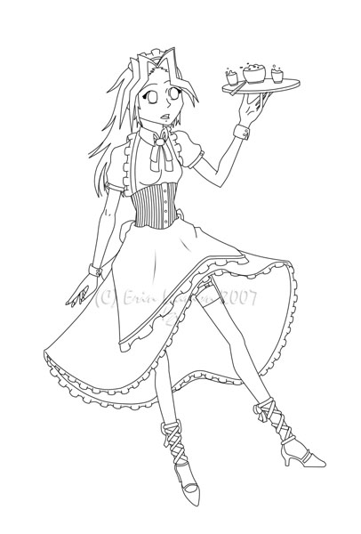 Maid Lineart by apocalypsedragon