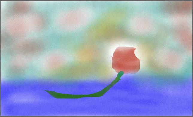 single floating rose by aquaeevee