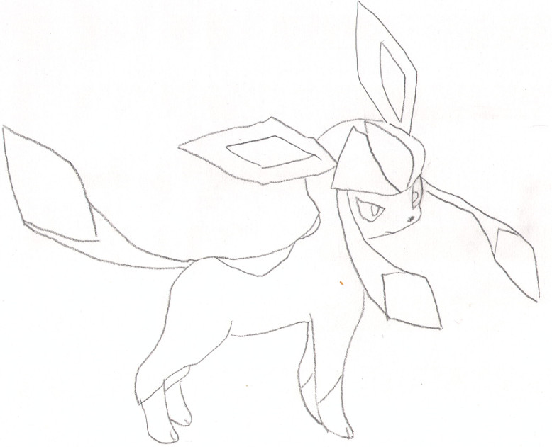 glaceon sketchy lineart by aquaeevee