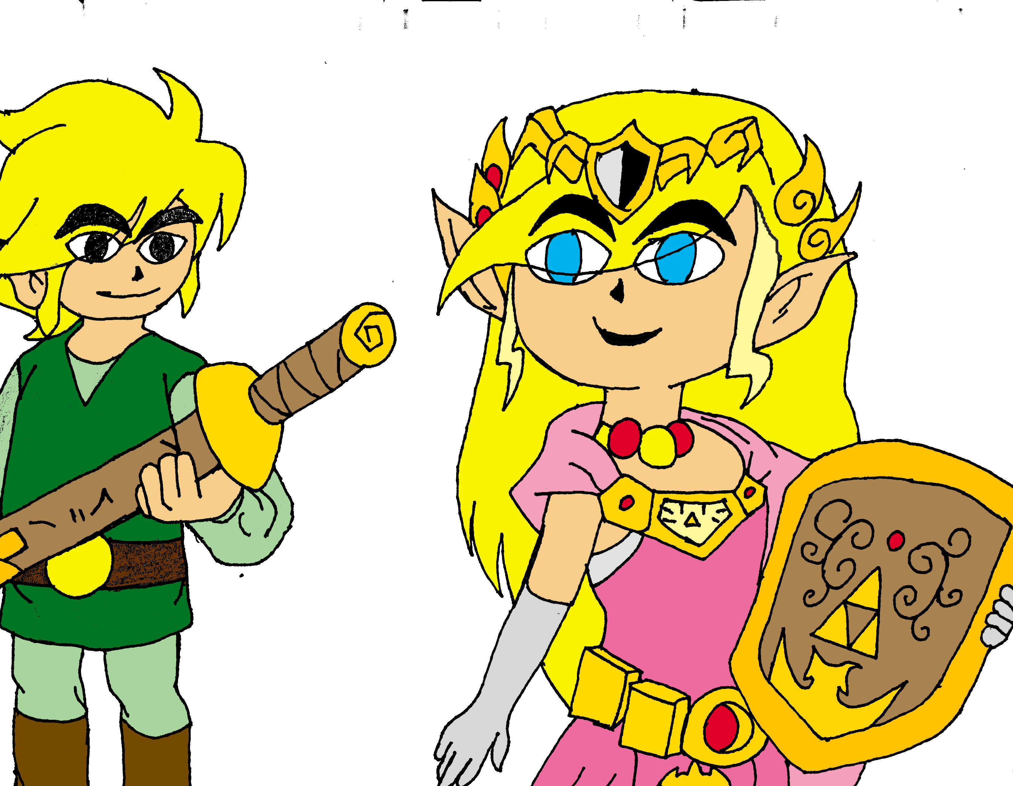 link and zelda by archeological-mania