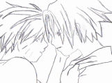 naruto kissing sasuke by arora