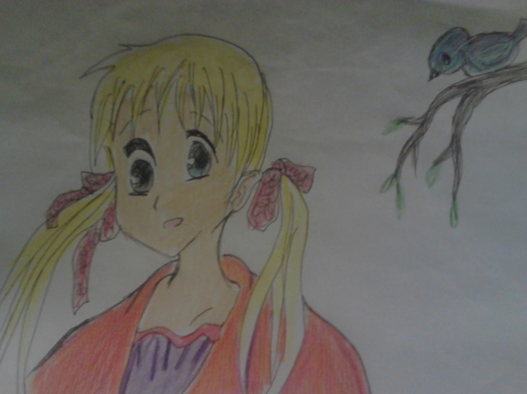 fruits basket with bird by artfreakjess1