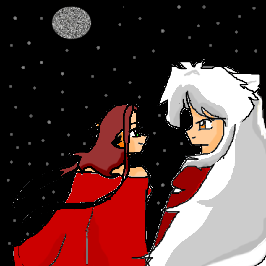 A Desktop setting of InuYasha and Mistique by artist1350