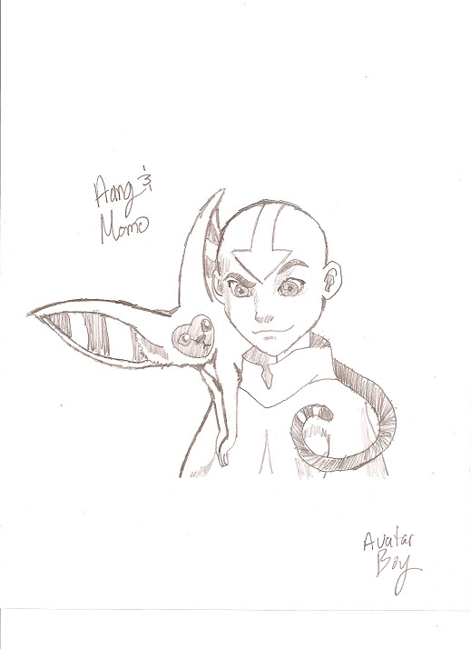 Aang and Momo by avatarboy