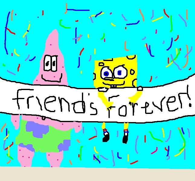 Spongebob and Patrick celebrate by awesomenblonde0017