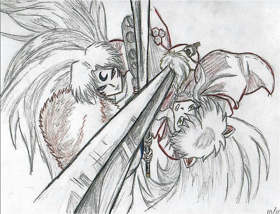 Clash of the Titans: Inuyasha vs. Sesshoumaru by BAMFManiac