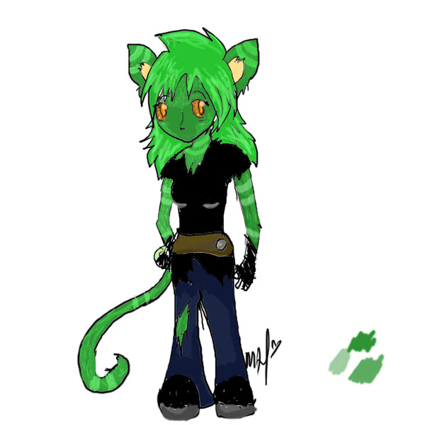 Green cat gal by BBfan