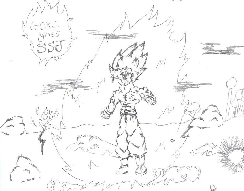 Goku goes SSJ by B_man