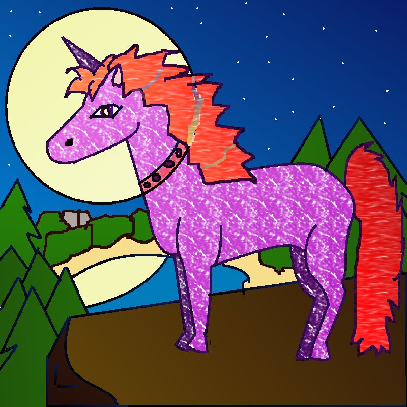 full moon unicorn by Babs