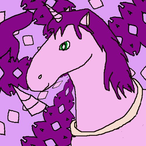 Pinky purple unicorn by Babs