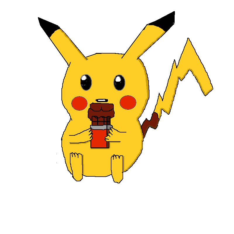 Pikachu with candy bar by Babs