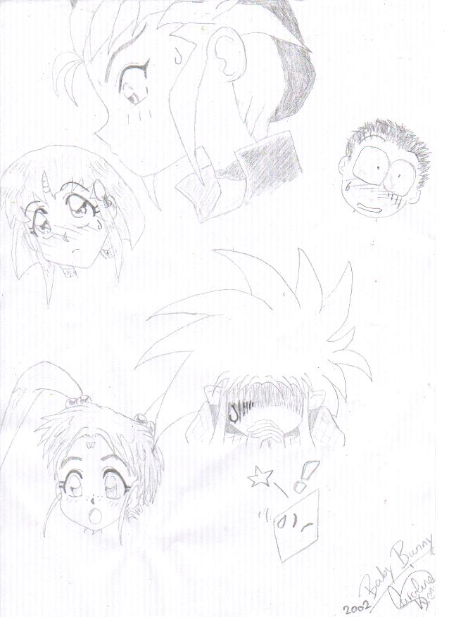 Tenchi heads by Baby-Bunny