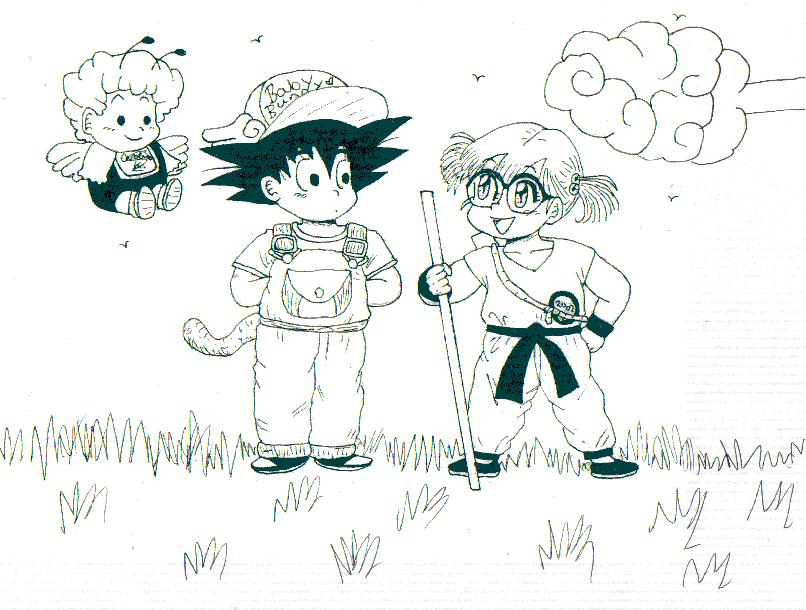 Cute chibi Goku & Arale by Baby-Bunny